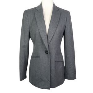 Vintage 90s Jones New York Charcoal Grey Wool Blazer Jacket 2P